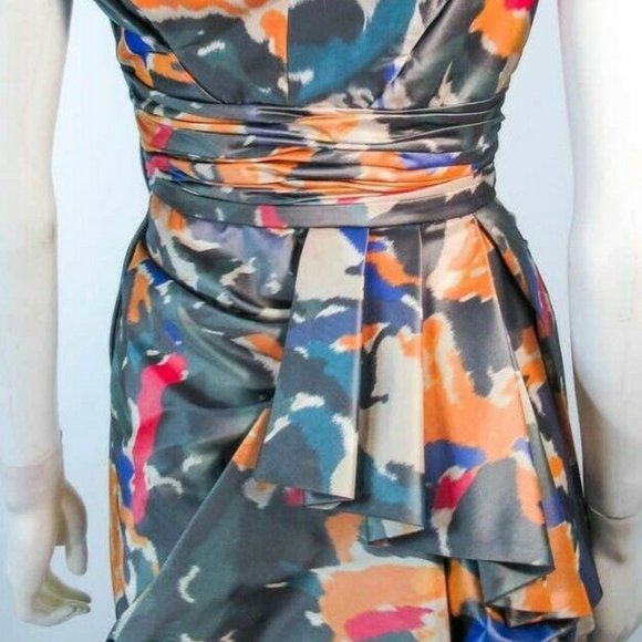 ◇$7,500 OSCAR DELA RENTA SILK FLORAL MULTI COLOR RUNWAY GOWN US 4 M - Picture 7 of 11